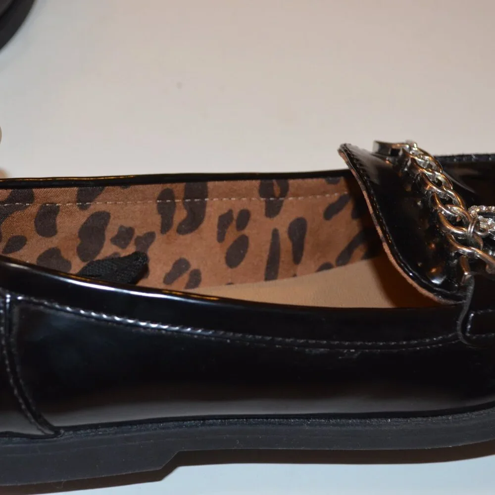 Jellypop (R) Girls Black Shiny Lacquered Silverton Decorations Heart Shoes 3M